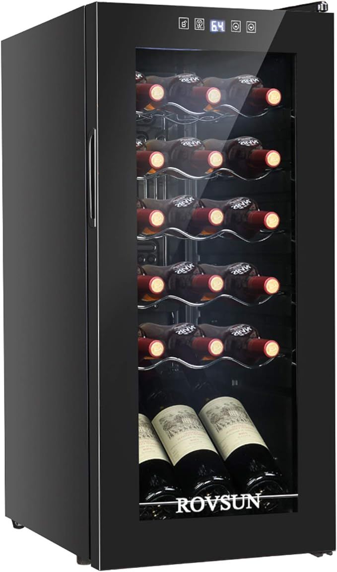 ROVSUN 18 Bottle Wine Fridge, Freestanding Compressor Wine Cooler Refrigerator, Beverage Wine Chi... | Amazon (US)