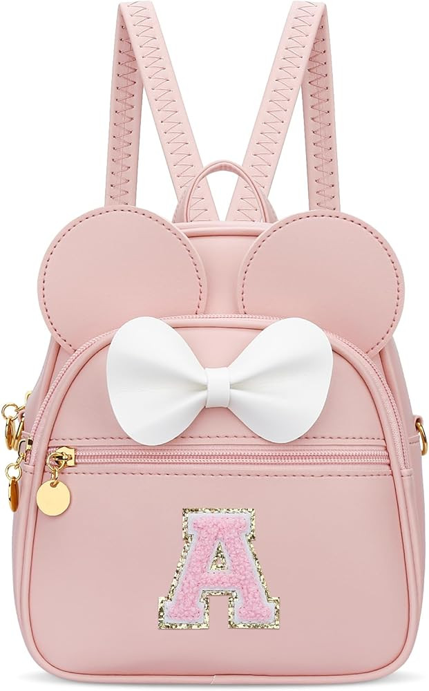 KKXIU Girls Initial Bowknot Cute Mini Backpack for Toddler, Travel Small Girl Backpacks, Personal... | Amazon (US)