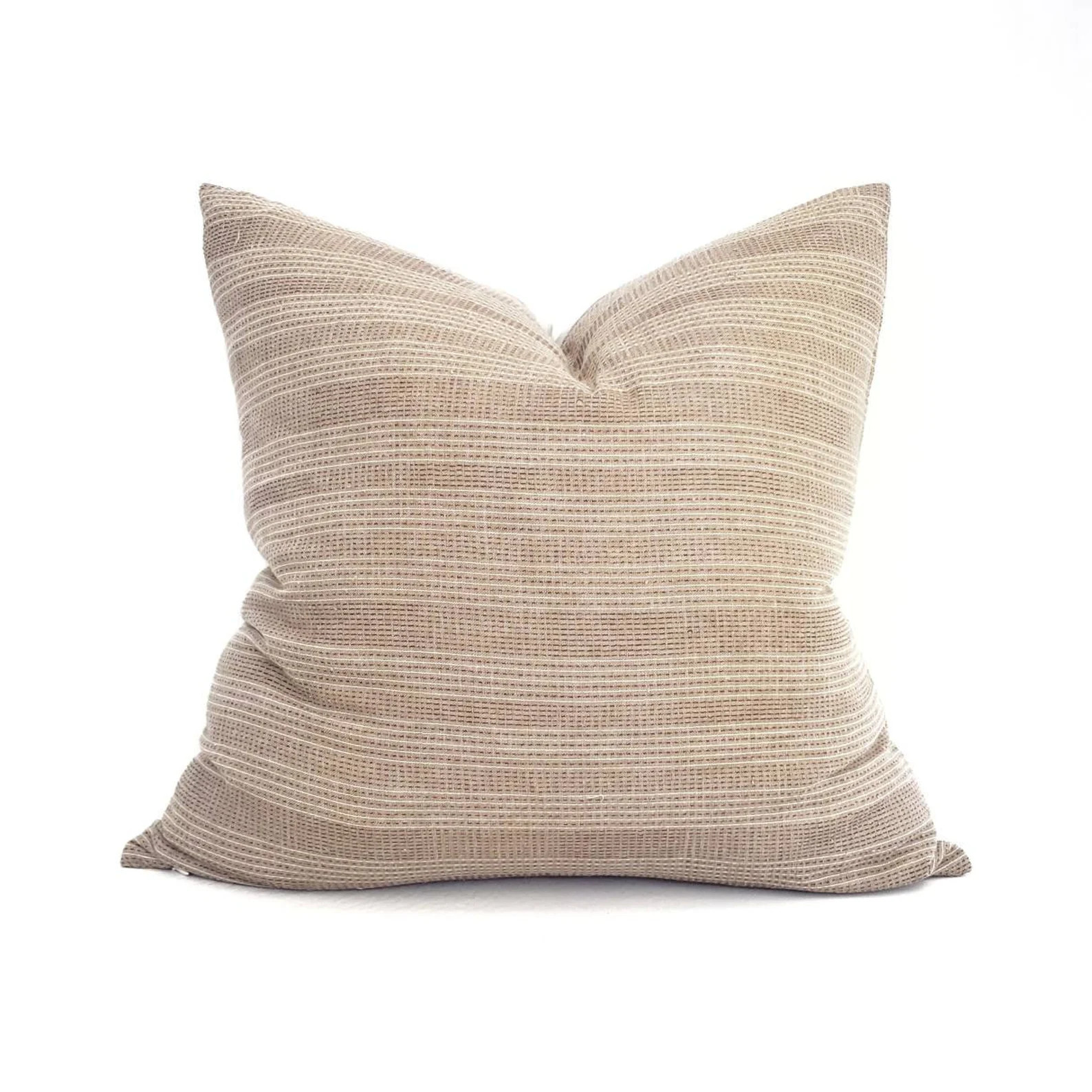 Hmong Pillow Various Sizes Taupe Stitched Stripe Cotton | Etsy | Etsy (US)