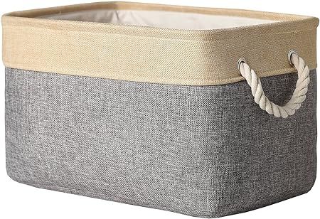 TheWarmHome Decorative Basket Rectangular Fabric Storage Bin Organizer Basket with Handles for Cl... | Amazon (US)