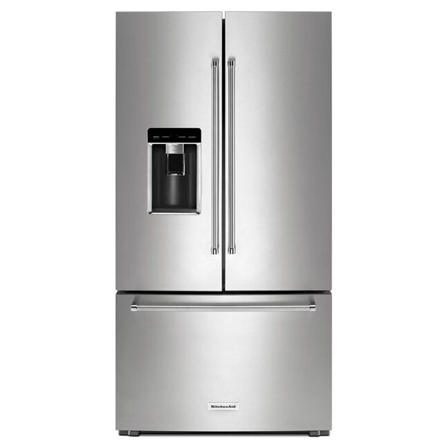 KitchenAid Counter-depth 23.8-cu ft French Door Refrigerator with Ice Maker, Water and Ice Dispen... | Lowe's