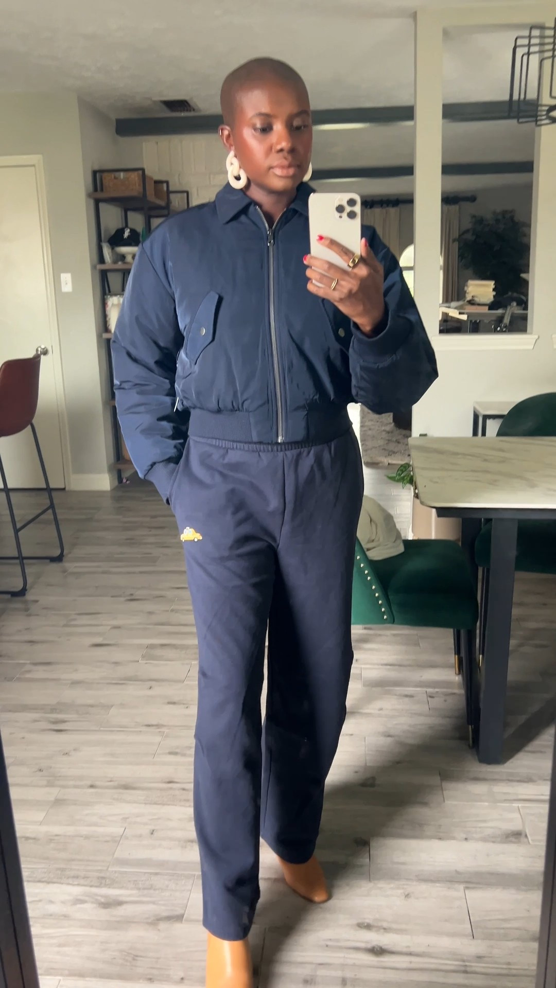 Fall outfit! Navy bomber jacket and navy wide leg sweat pants for under $50! Great travel outfit !

#LTKFindsUnder50 #LTKTravel