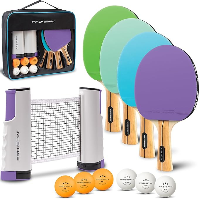 PRO-SPIN Portable Ping Pong Set with Retractable Ping Pong Net for Any Table, All-in-One Table Te... | Amazon (US)