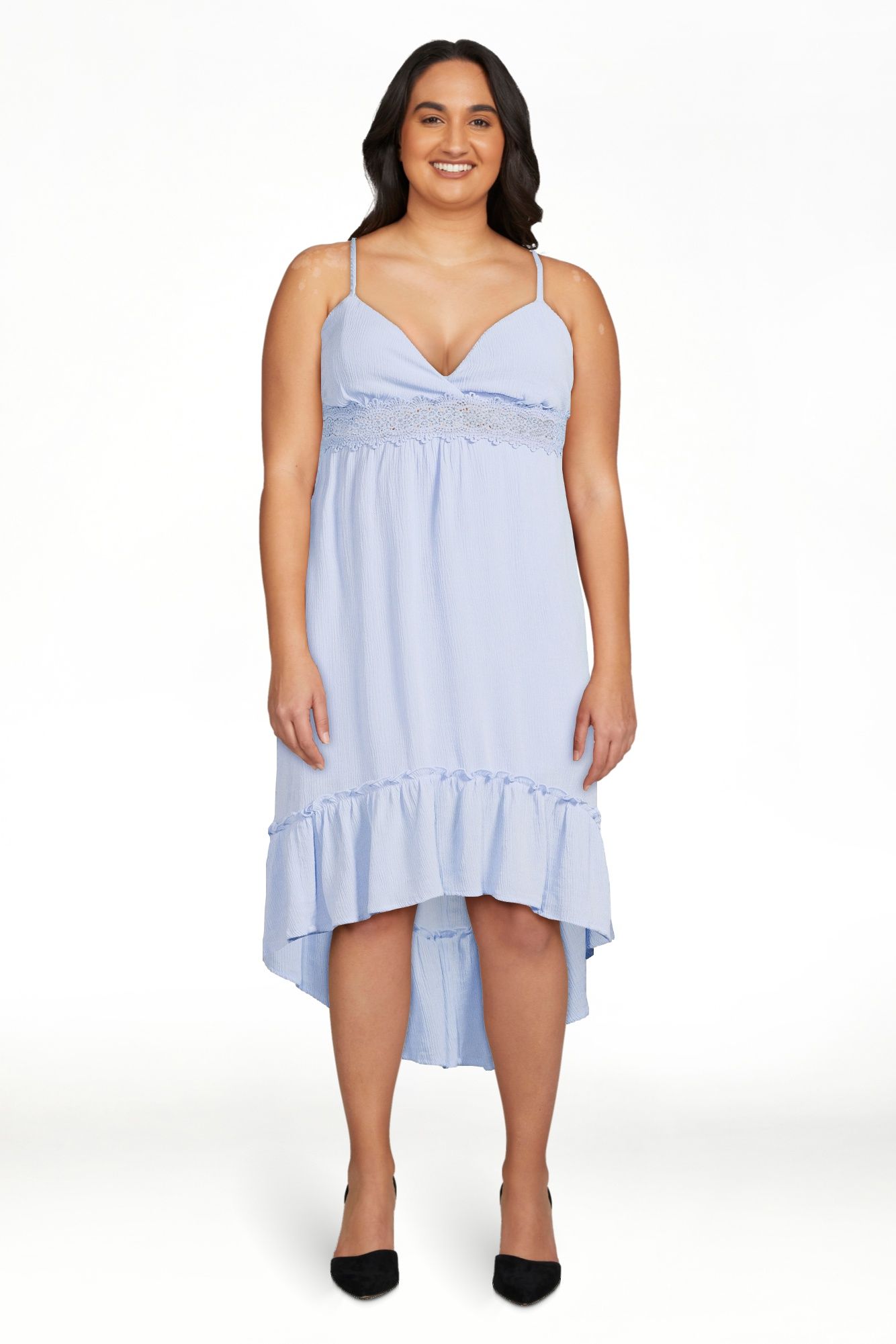 No Boundaries Juniors' Crochet High Low Dress, Sizes XS-XXXL | Walmart (US)