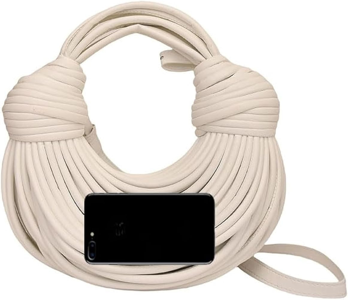 Hand-Woven Bread Women's Clutch Top Handle Satchel Shoulder Crossbody Creative Noodles Purses Und... | Amazon (US)