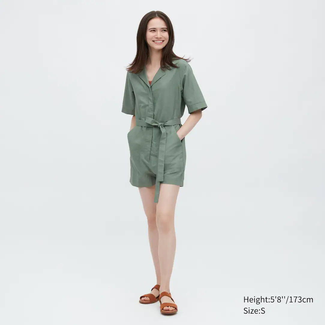 Leinenmix Kurzarm Overall | UNIQLO (DE)