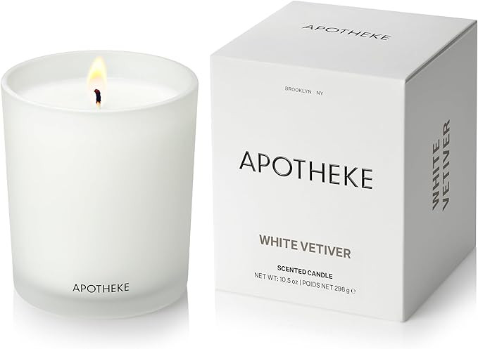 Apotheke Signature Scented Candles for Home, White Vetiver - 10.5 oz - Soy Wax, Non Toxic, Large ... | Amazon (US)
