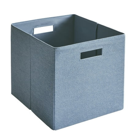 Better Homes & Gardens Collapsible Fabric Cube Storage Bin, Soft Blue Textured | Walmart (US)