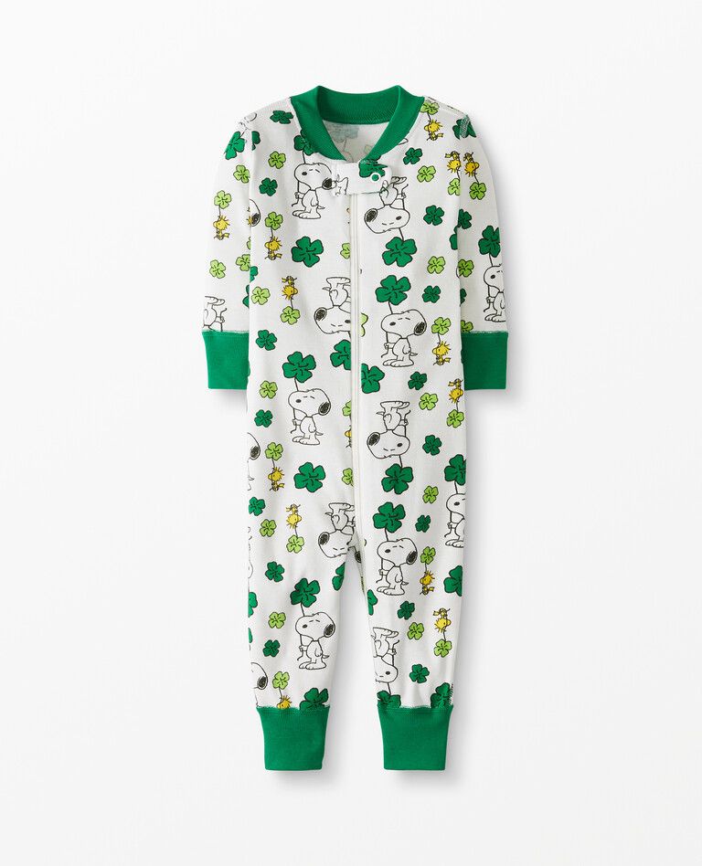 Peanuts St. Patrick's Day Sleeper In Organic Cotton | Hanna Andersson