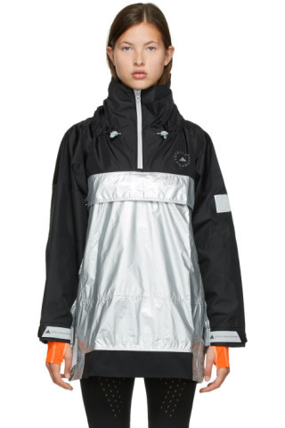Silver & Black Stella McCartney Collection Pull-On Jacket | SSENSE