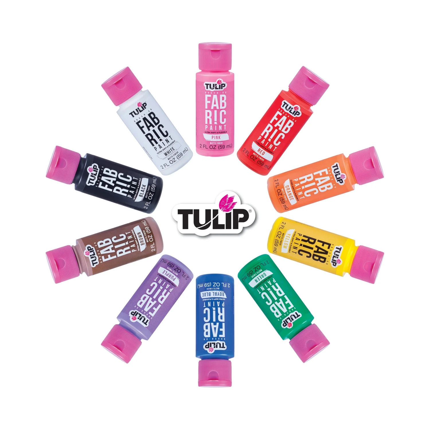 Tulip Brush-on Fabric Paint 10 Pack of 2 fl oz Bottles, Liquid Rainbow | Walmart (US)