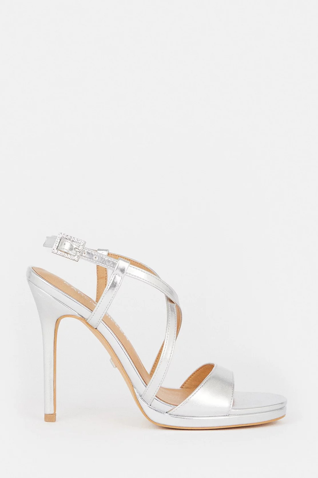 Cross Strap Platform Stiletto Heel | Karen Millen US