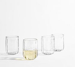 Hammered Café Stemless Wine Glasses | Pottery Barn (US)