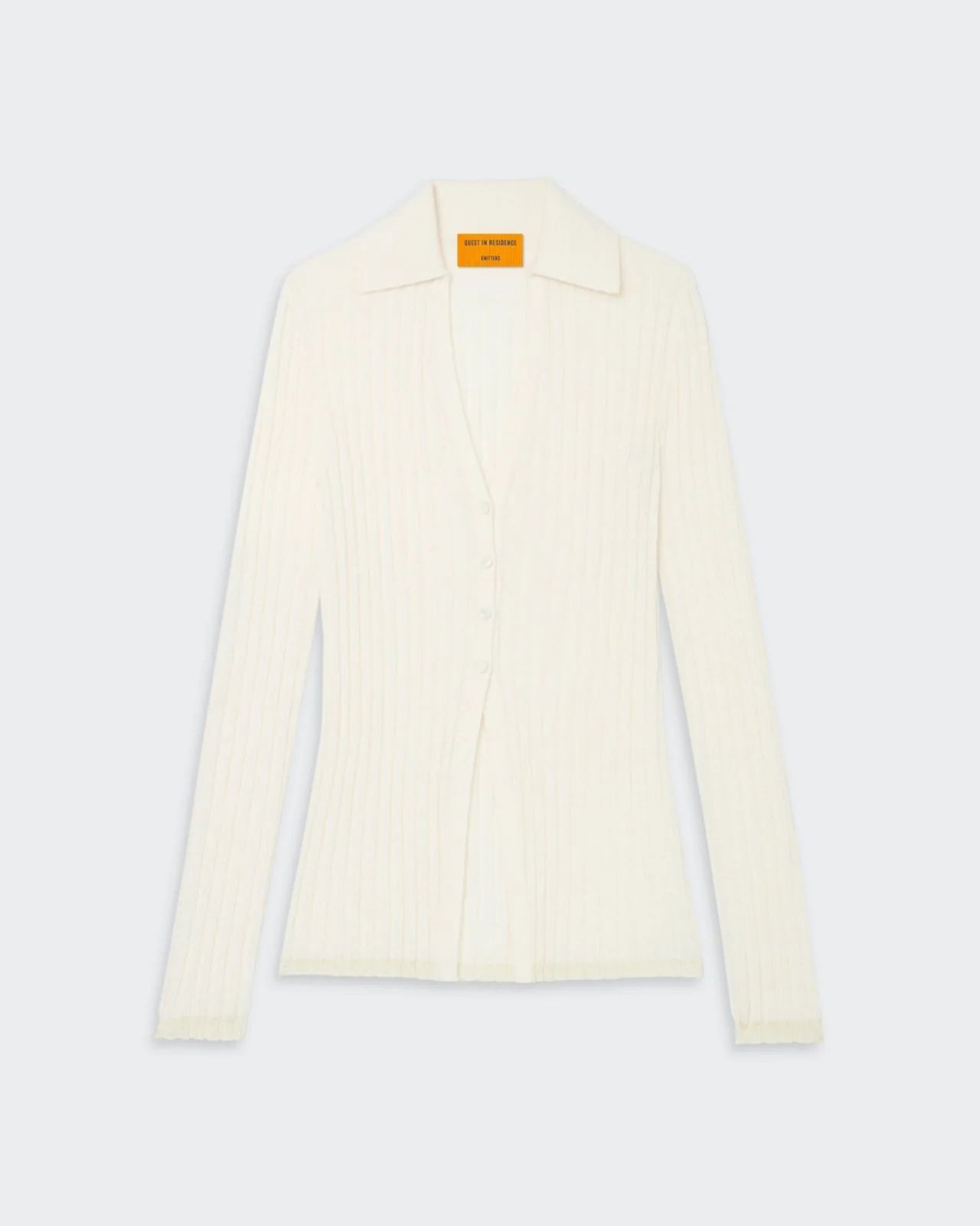 Rib Button Cardigan - Cream | Guest In Residence