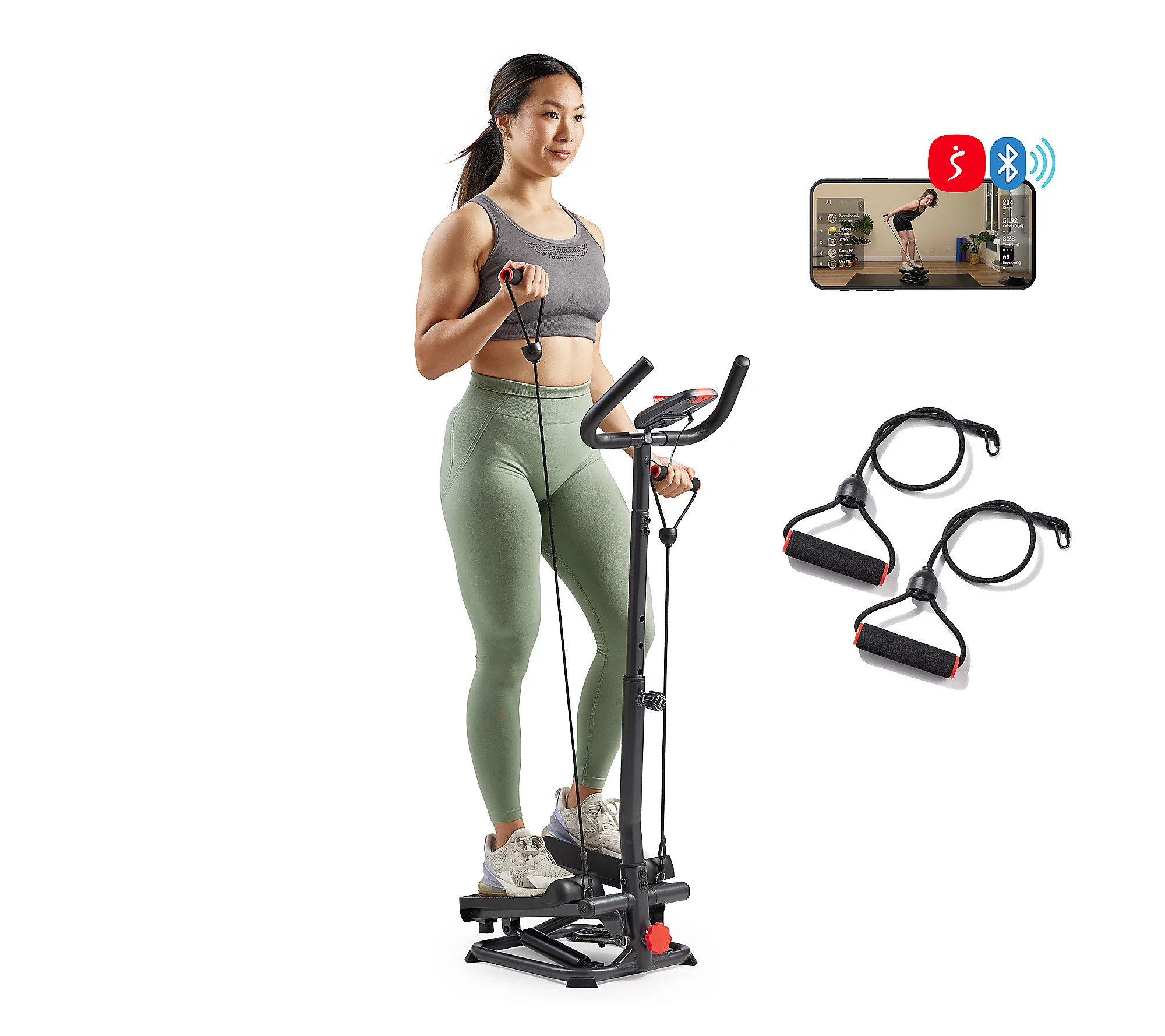 Sunny Premier Smart Stair Stepper w Handle & Ba nds | QVC