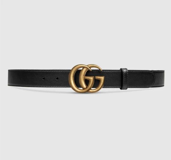 GG Marmont leather belt with shiny buckle | Etsy | Etsy (US)