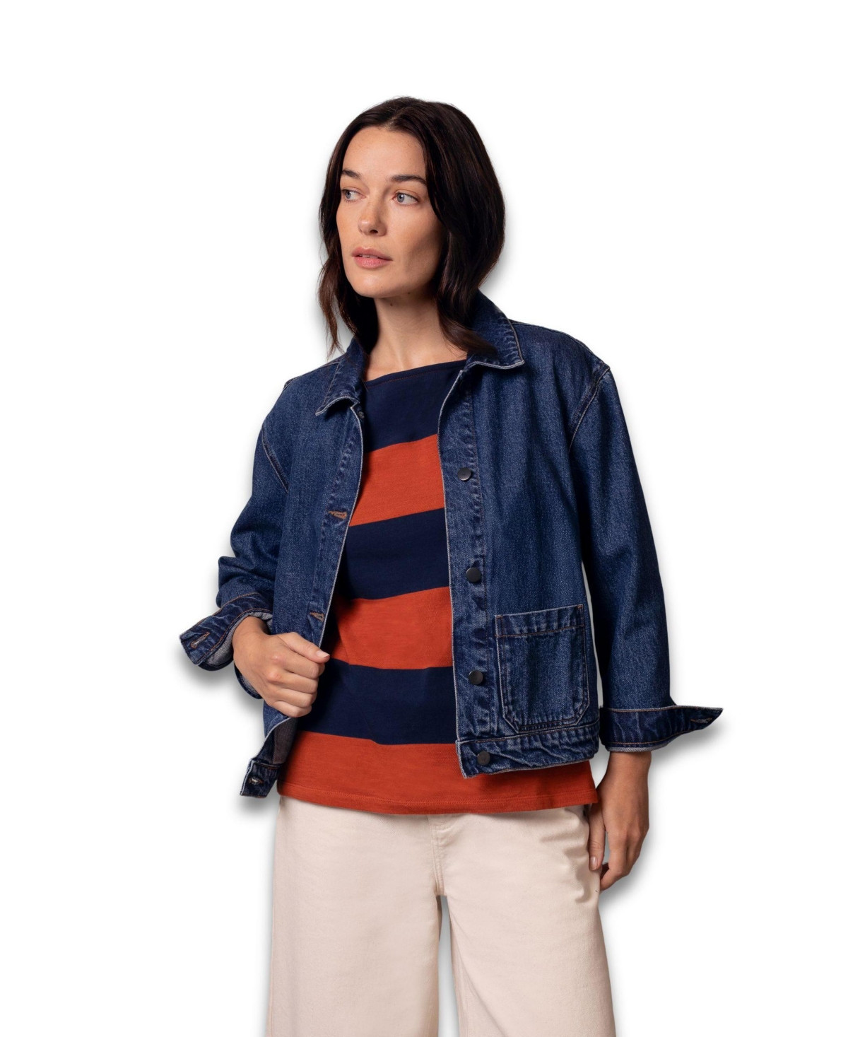 Celtic & Co. Women's Long Sleeve Patch Pocket Denim Jacket - Indigo rinse wash | Macy's