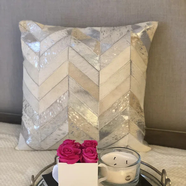 Brecken Square Cowhide Foil Pillow Cover & Insert | Wayfair North America