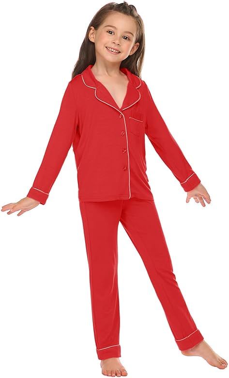 luxilooks Kid Girl/Boy Pajama Set Long Sleeve Pjs 2 Piece Sleepwear Button-Down Soft Nightwear Su... | Amazon (US)