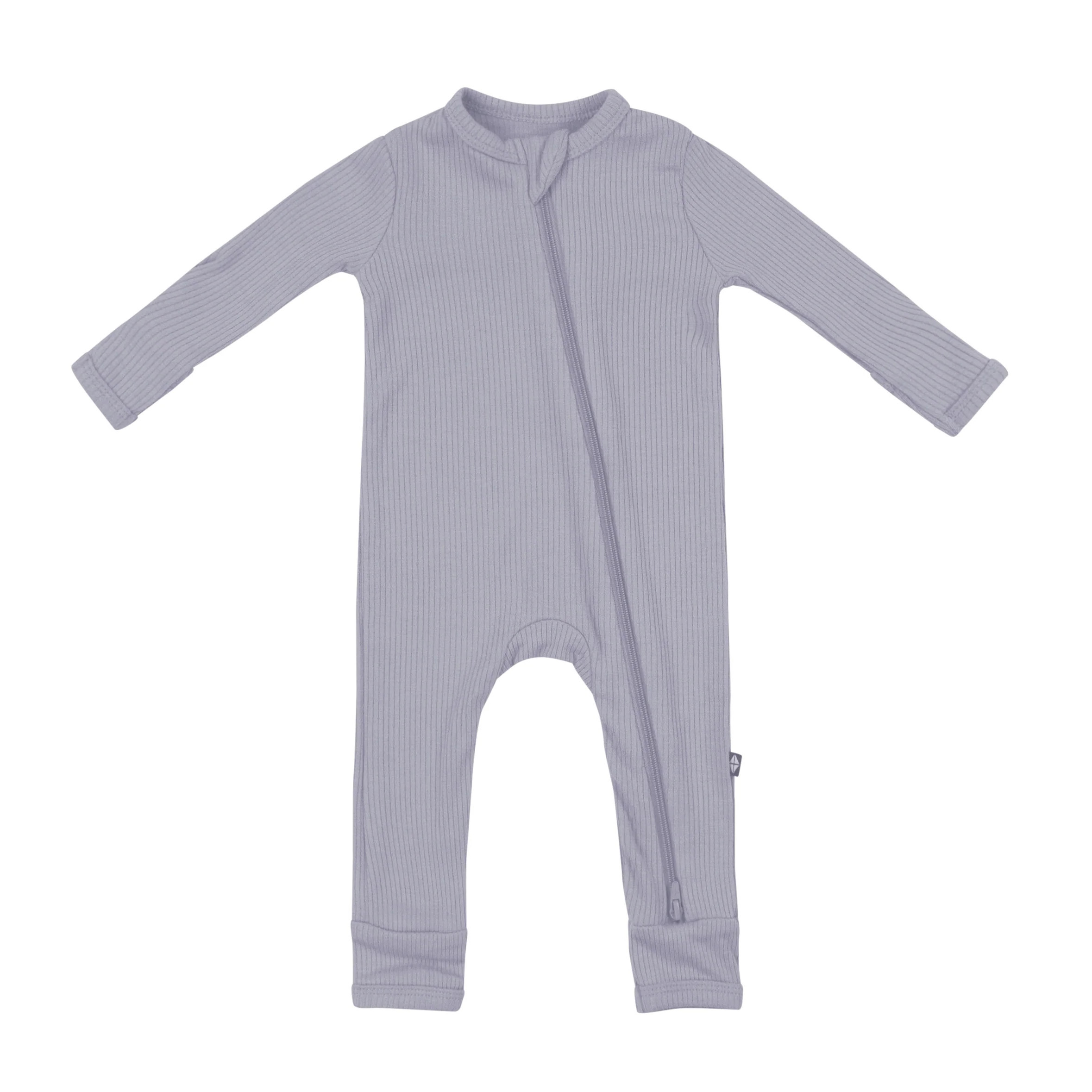 Ribbed Zipper Romper in Haze | Kyte BABY