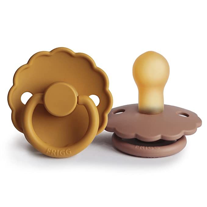 FRIGG Daisy Natural Rubber Baby Pacifier | Made in Denmark | BPA-Free (Rose Gold/Honey Gold, 0-6 ... | Amazon (US)