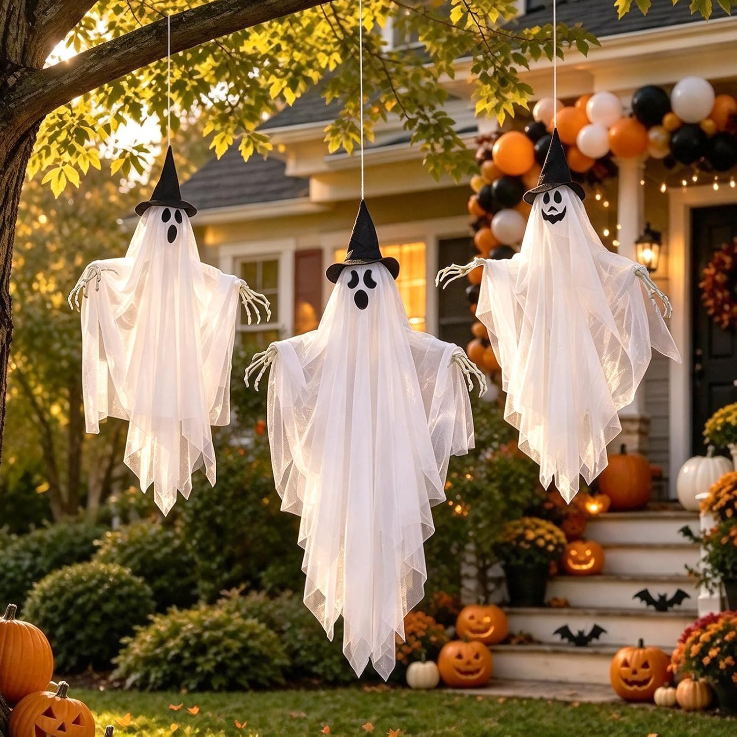 Easy Joy 3er-Set 70cm Halloween Deko leuchtende Geister | Amazon (DE)