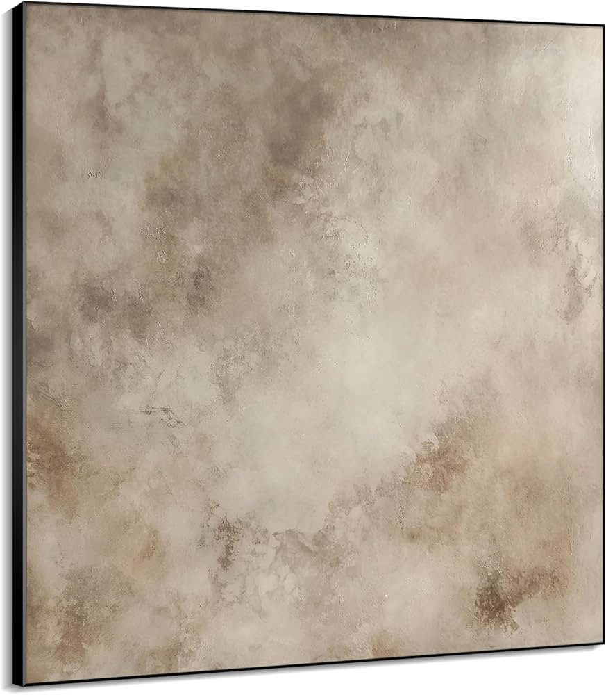 36"x36" Large Framed Wall Art - Abstract Beige and Taupe Marble Effect (Frame Assembly Required) | Amazon (US)