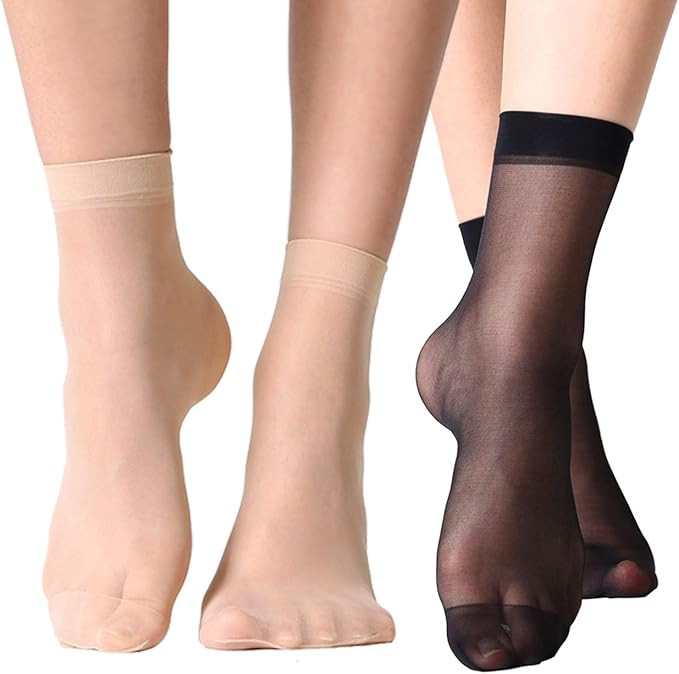 MANZI 12 Pairs Women's Ankle High Sheer Socks | Amazon (US)
