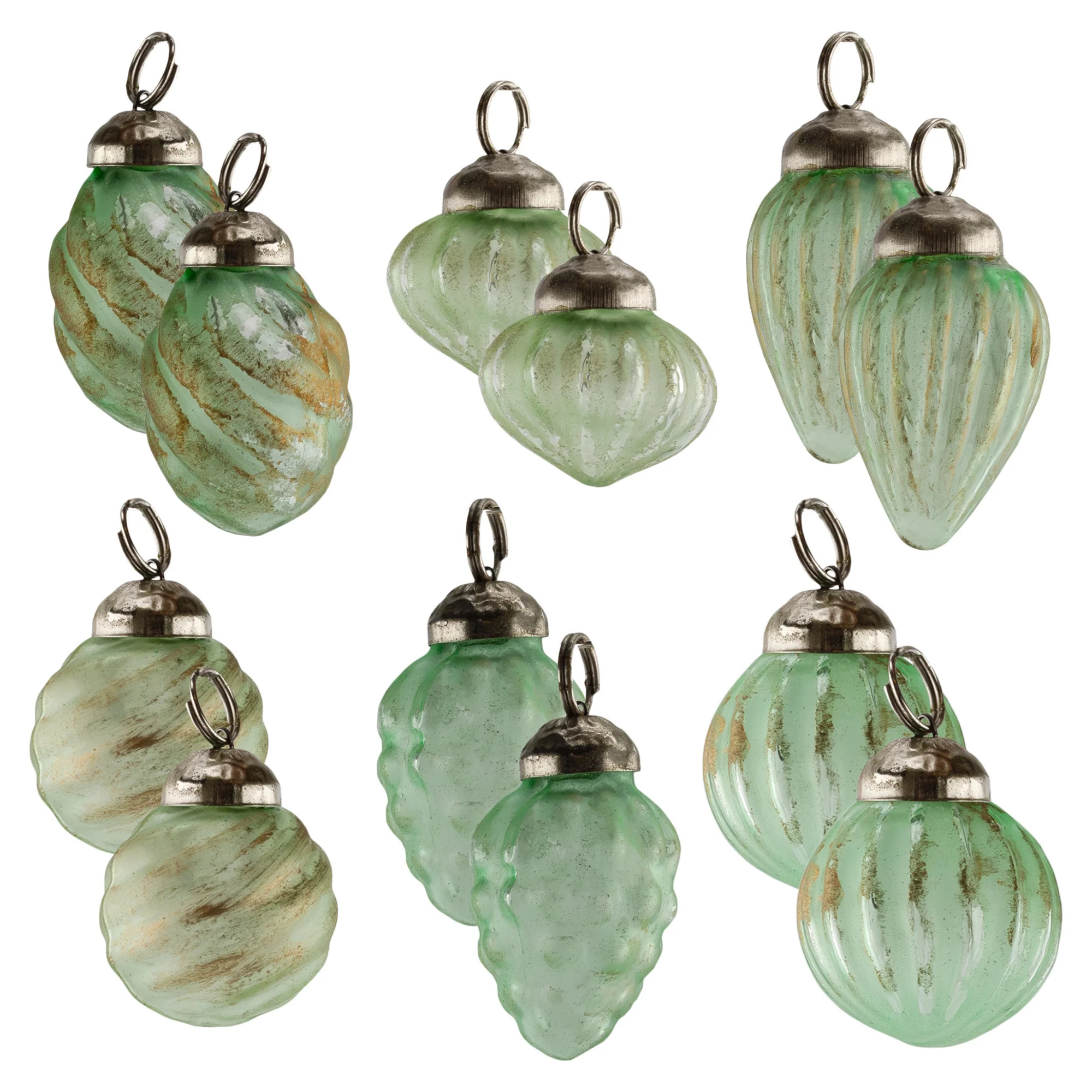 AuldHome Mercury Glass Finial Ornaments (Set of 12, Soda Glass, Small); Distressed Metal Antique ... | Walmart (US)