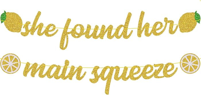 OKUSUN She Found Her Main Squeeze Banner for Lemon Citrus Lemon Theme Bridal Shower Bride to Be W... | Amazon (US)