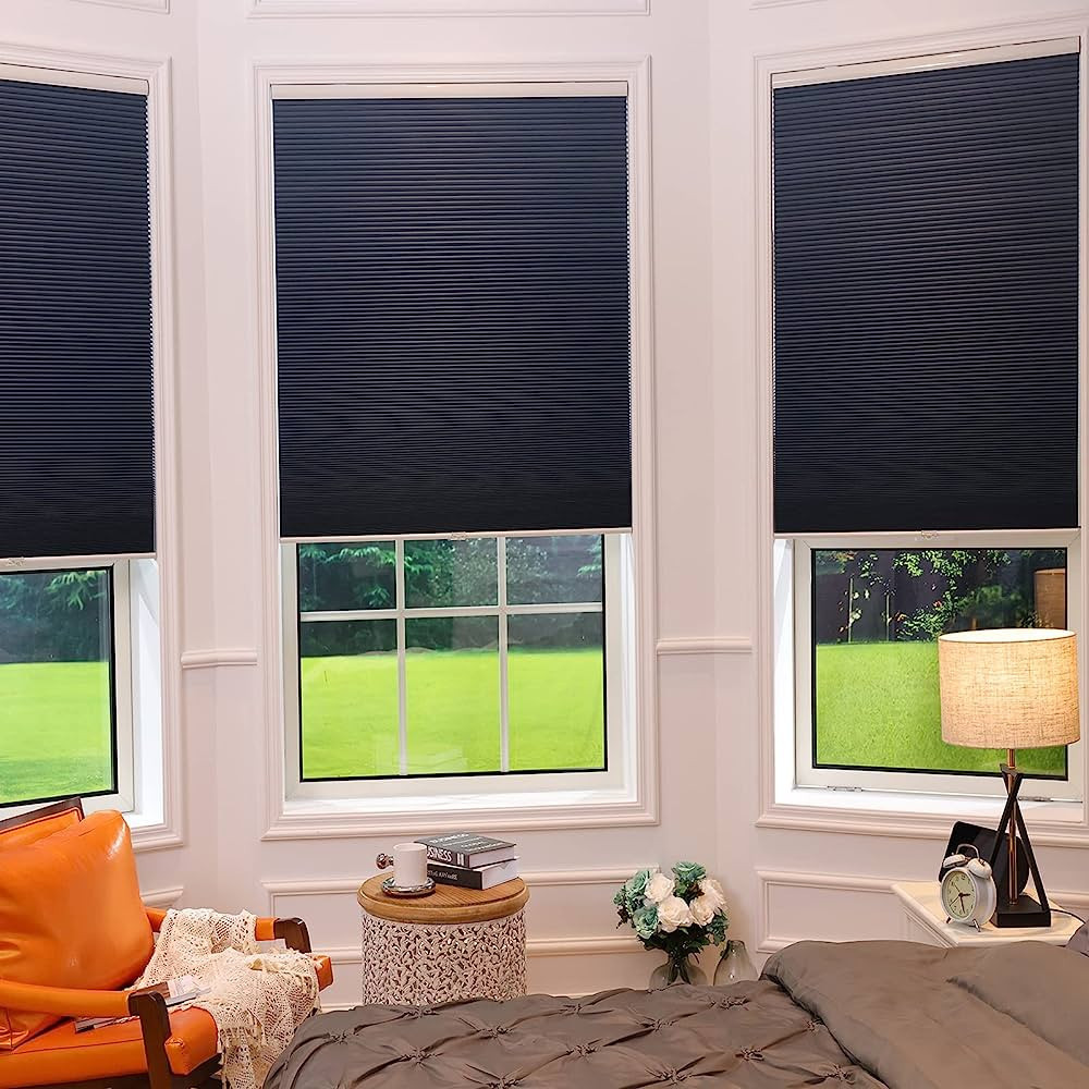 BlinDecor 100% Blackout Cellular Shades Easy Lift Easy Clean Cordless Blinds for Windows Honeycom... | Amazon (US)
