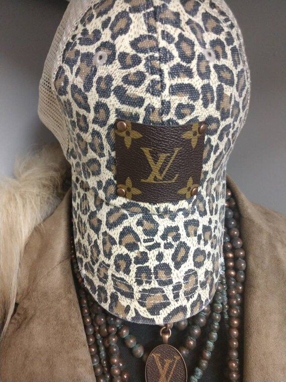 Repurposed Louis Vuitton leopard print low profile snapback hat. | Etsy (US)