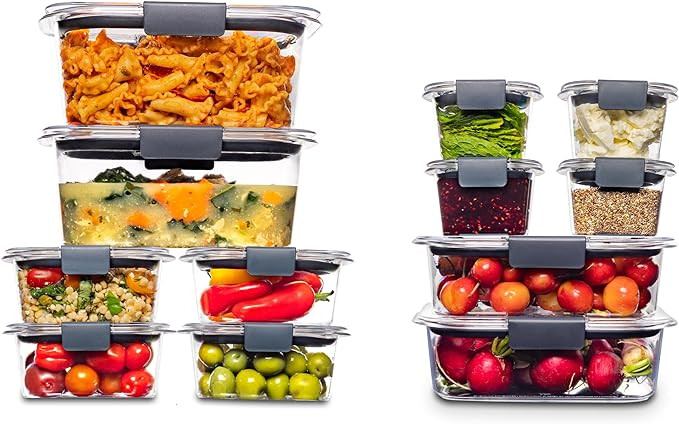 Rubbermaid Brilliance BPA-Free Airtight Food Storage Containers, 24-Piece Set, Easy for Meal Prep... | Amazon (US)
