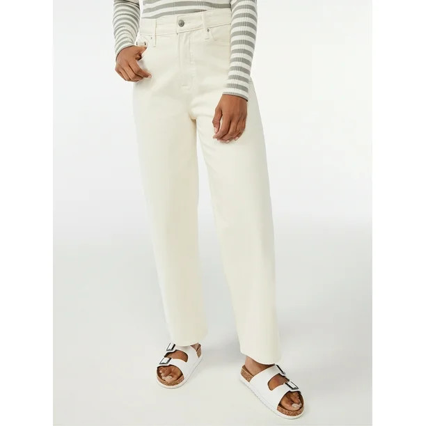 Free Assembly Women's Cropped Wide Straight Jeans - Walmart.com | Walmart (US)