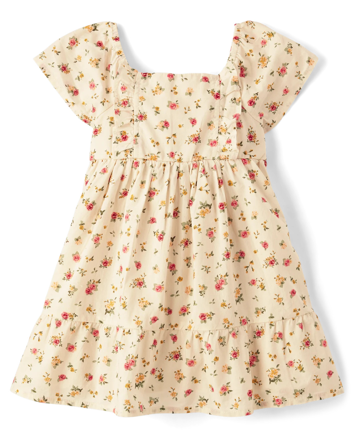 Toddler Girls Floral Babydoll Dress - tan | The Children's Place