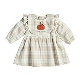 Mud Pie Baby Girls' Plaid Dress and Bib Set, Tan, 3-6 Months | Amazon (US)