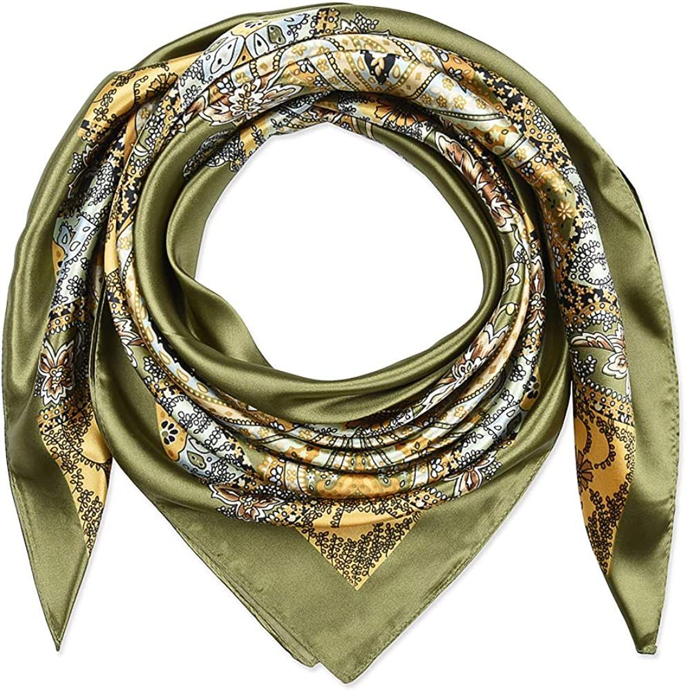 Corciova Square Stain Silk Like Hair Wrapping Scarves Night Sleeping Head Scarf | Amazon (US)