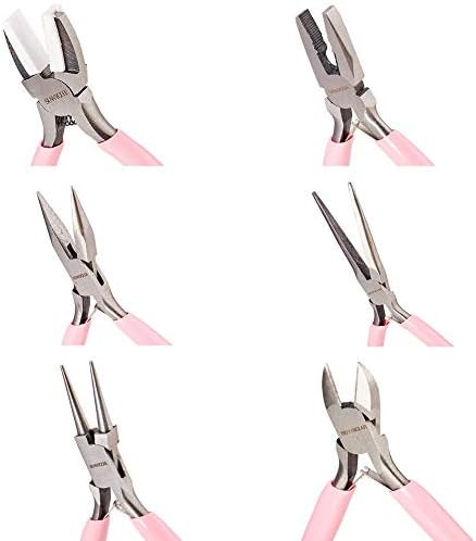 SUNNYCLUE 6pcs Mini DIY Jewelry Pliers Tool Set Round Needle Bend Long Nose Slide Cutting Linesma... | Amazon (US)