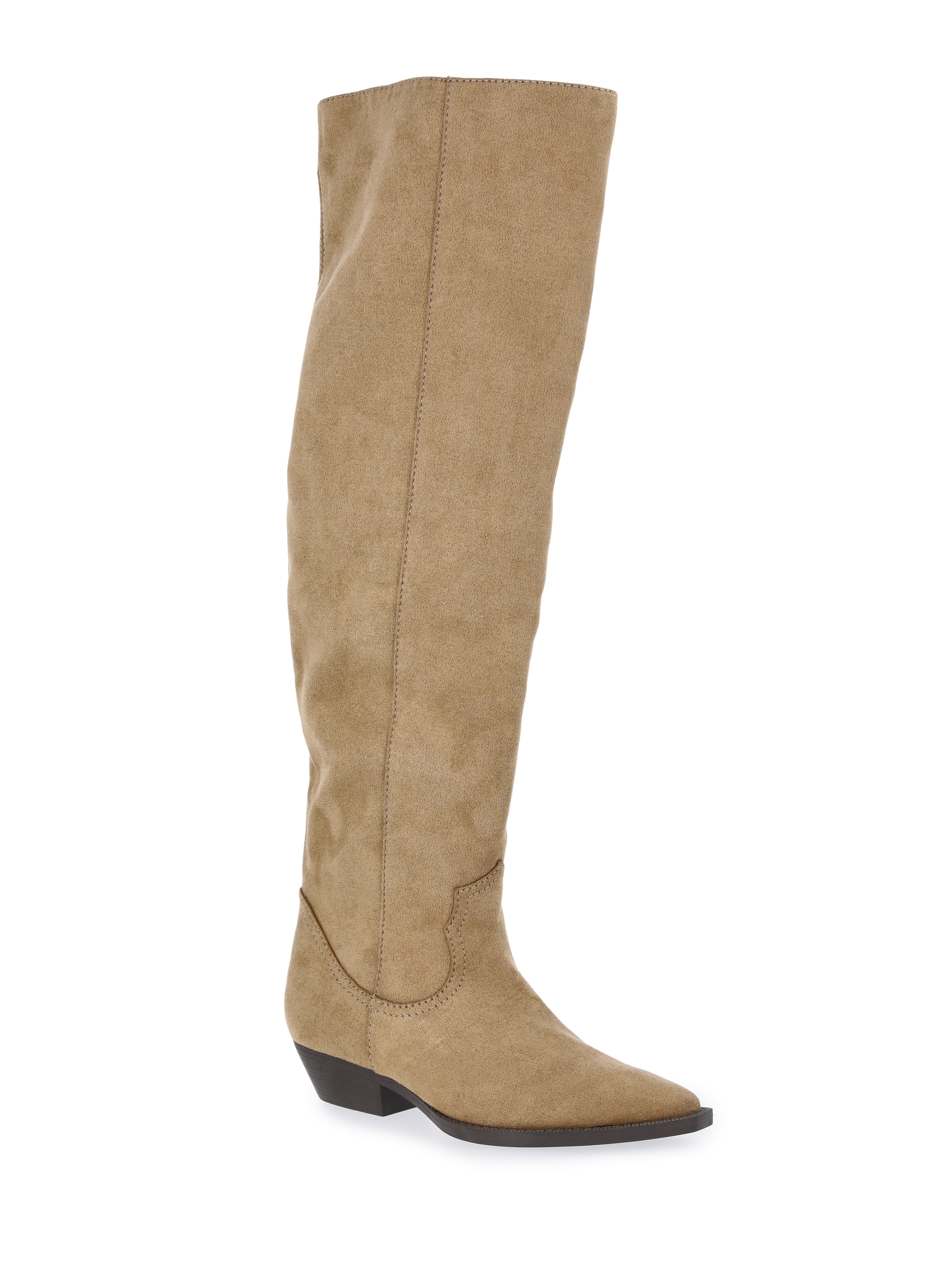 Time and Tru Women's Faux Suede Western Over The Knee Boots | Walmart (US)
