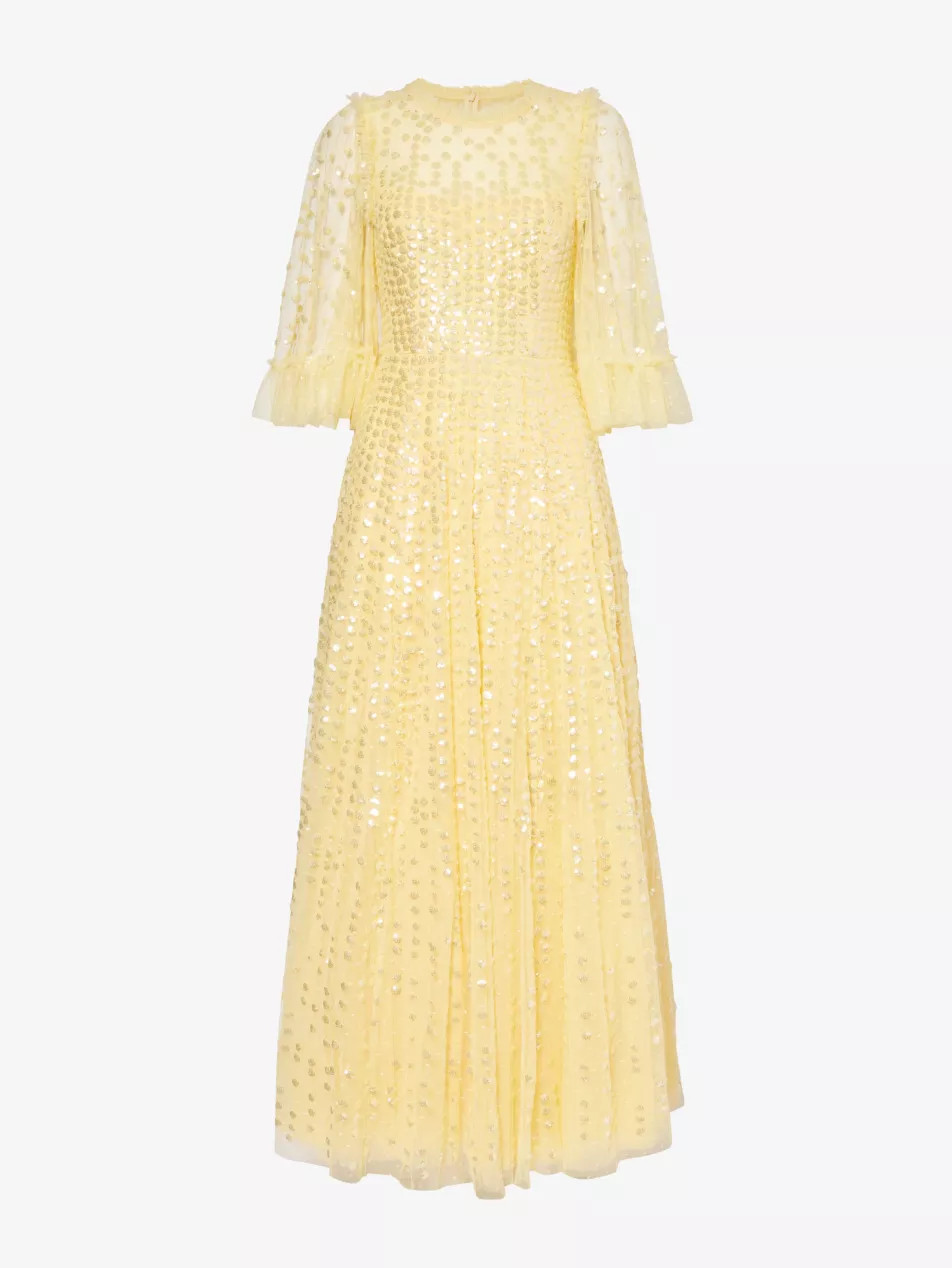 Raindrop sequin-embellished recycled-polyester maxi dress | Selfridges