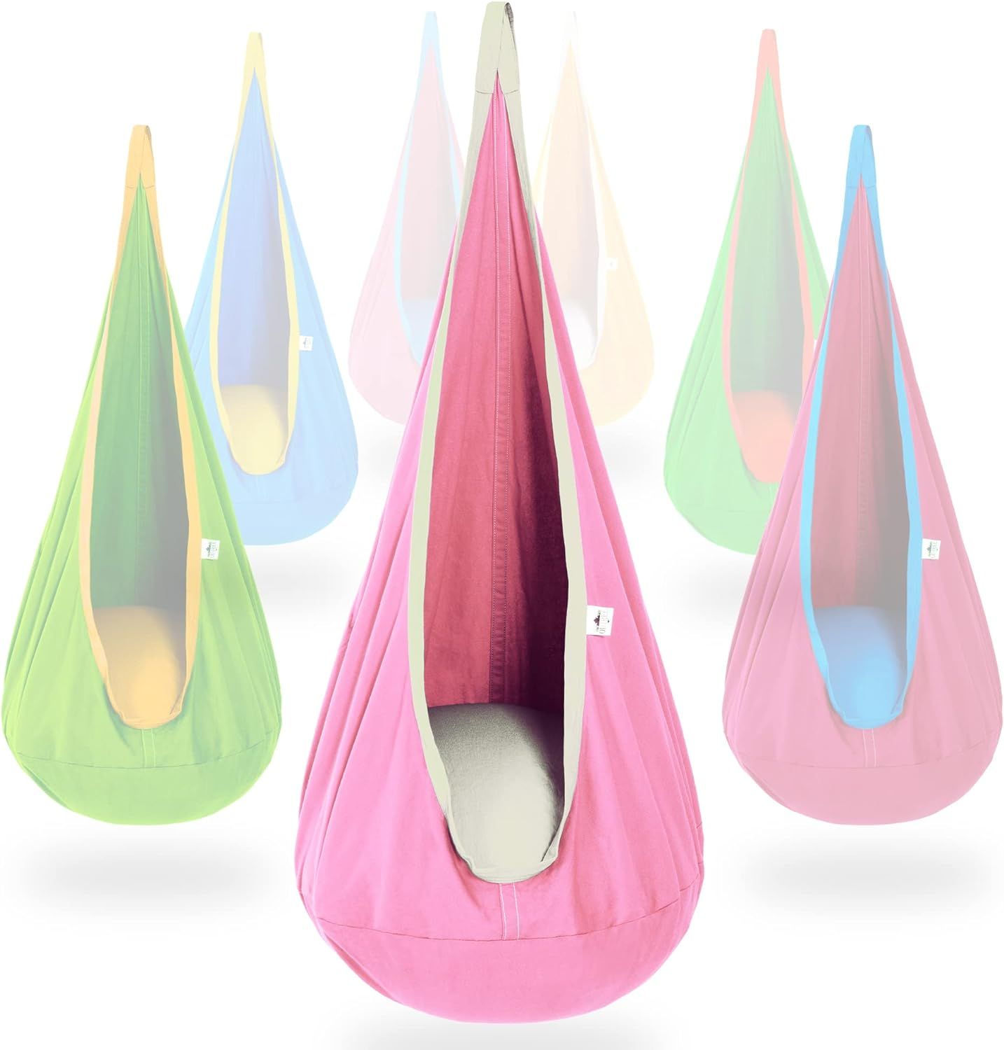OUTREE Kids Hanging Swing Seat Hammock, Cotton Child Swing Chair for Indoor and Outdoor use (Pink... | Amazon (US)