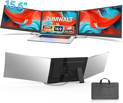 15.6" Laptop Screen Extender, 1080P FHD Triple Portable Monitor for Laptops, Ultra-Slim Travel Du... | Amazon (US)
