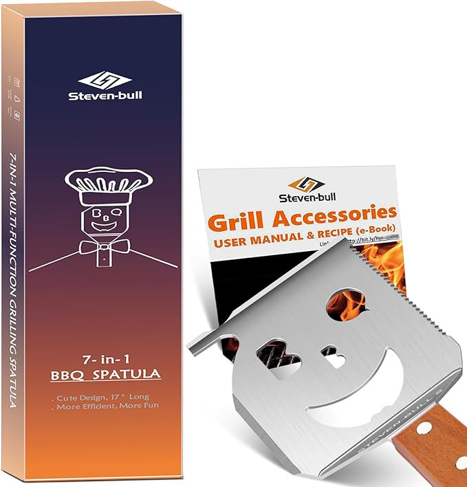STEVEN-BULL S Grill Spatula for Outdoor Grill, 7-in-1 BBQ Spatula for Grill, 17 Inch Long Barbecu... | Amazon (US)