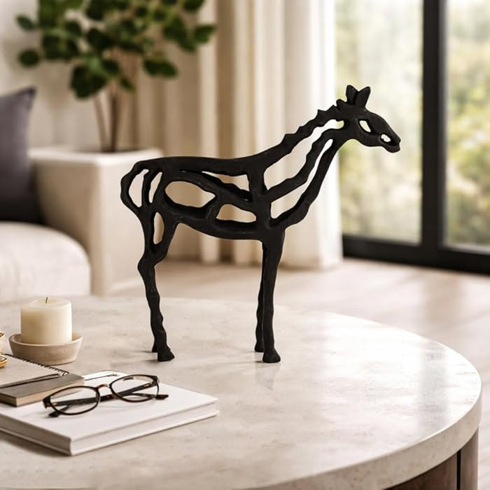 Aluminum Horse Sculpture \u2013 Sculptures for Striking Room Decor, for Shelf, Console, or Desk P... | Amazon (US)