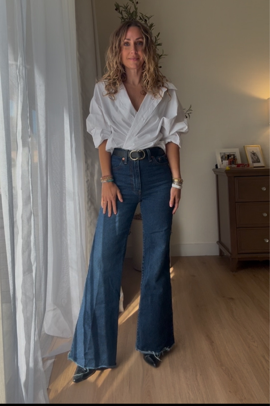 Size down in the dark option of the denim, they are super stretchy! 