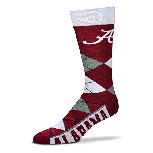 Alabama Crimson Tide Argyle Crew Dress Socks, Team Color, One Size Fits Most | Amazon (US)