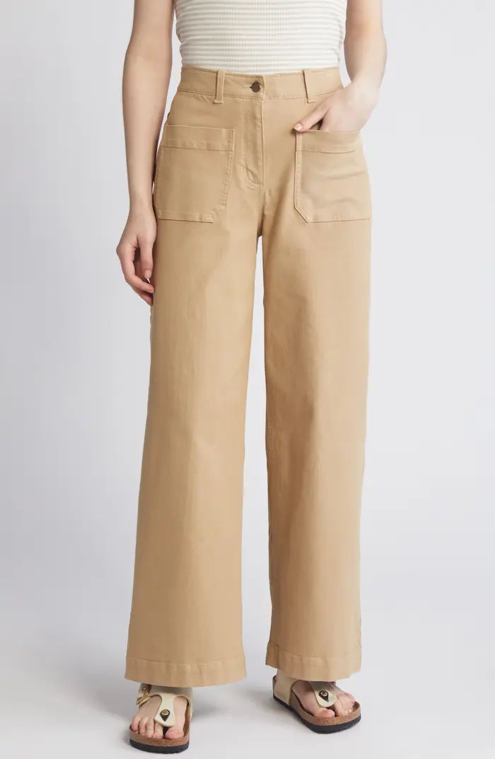 Caslon® Ultra High Waist Patch Pocket Wide Leg Pants | Nordstrom | Nordstrom