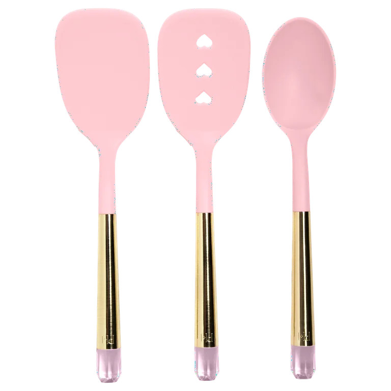 Paris Hilton 3 Piece Kitchen Utensil Set with Jewel Shaped Handles, Pink | Walmart (US)
