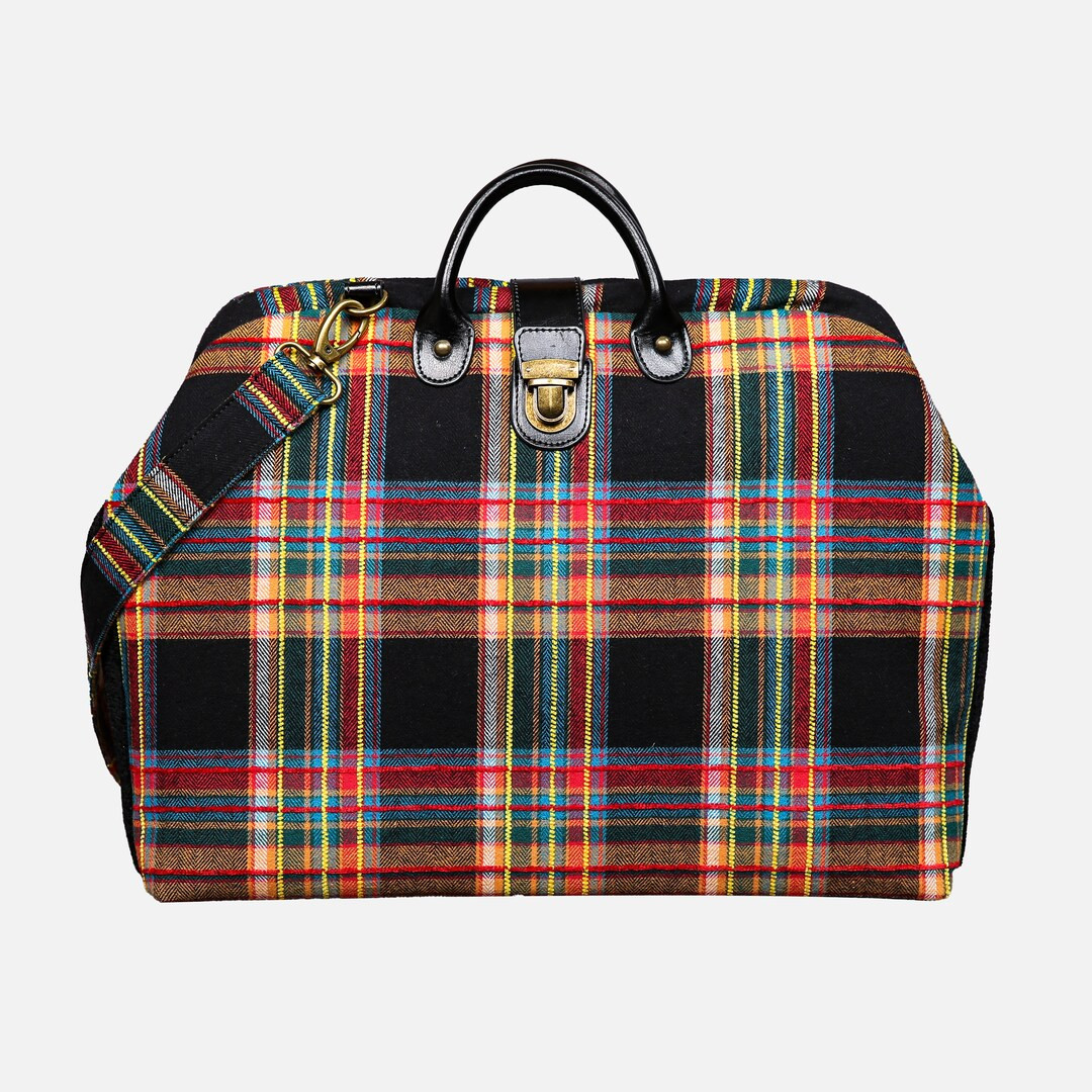 Handsewn Carpet Work Bag-laptop Brief Case-vintage Work Tote-travel Shoulder Bag Tartan Stewart B... | Etsy (US)