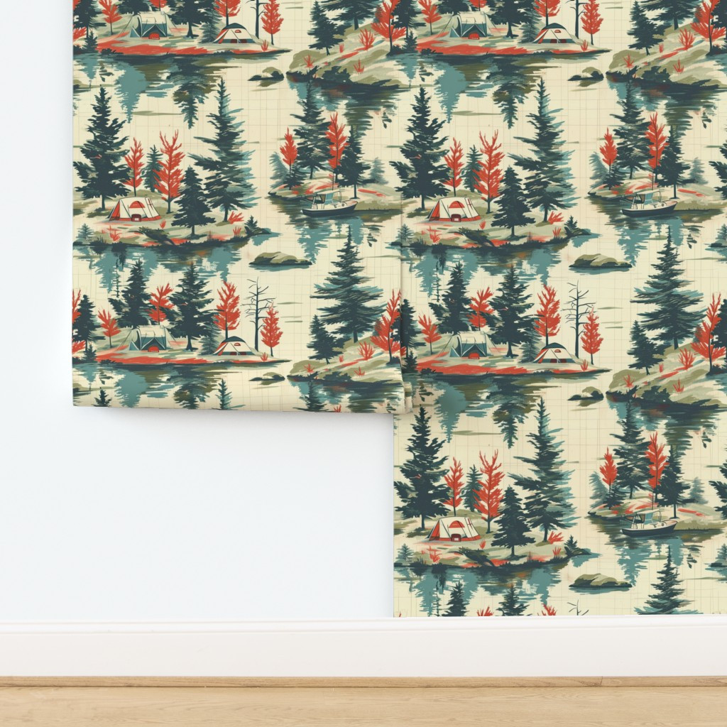 Wallpaper in vintage campgrounds | Spoonflower